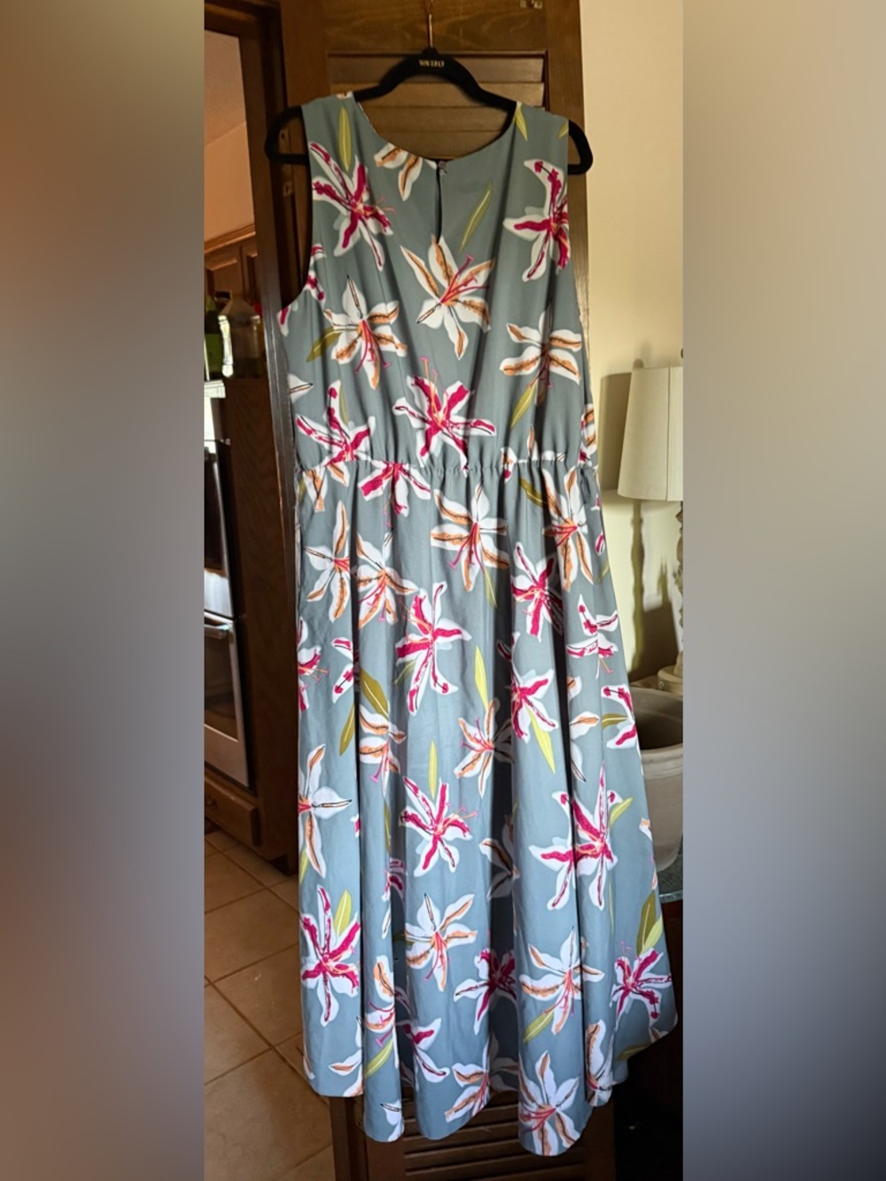 Hutch Anthropologie Aislynn Lily Floral dress grey size 2X EUC - Picture 3 of 6